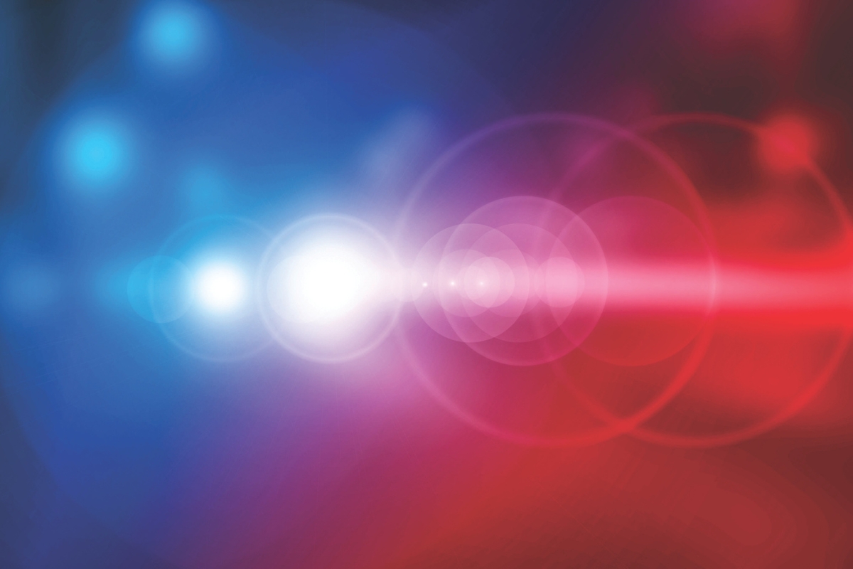 Up close of police lights.