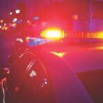 Up close of police lights on a police car.