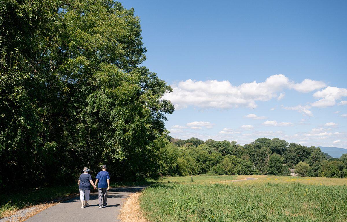 A couple walking
