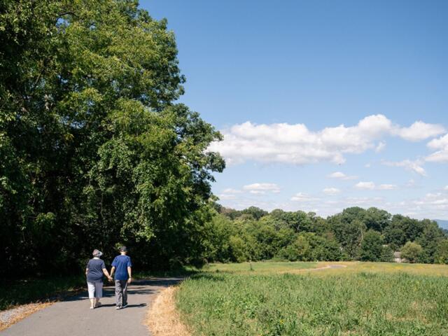 A couple walking