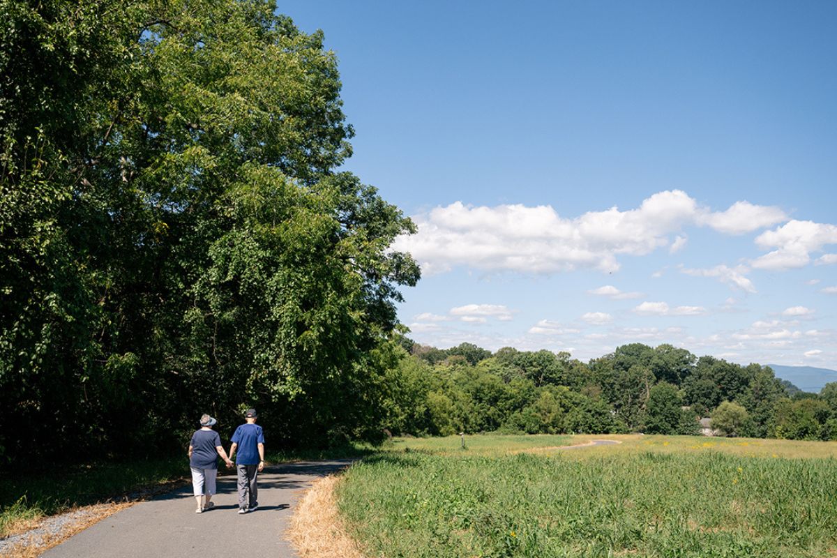 A couple walking