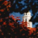 Wilson Hall with fall leaves