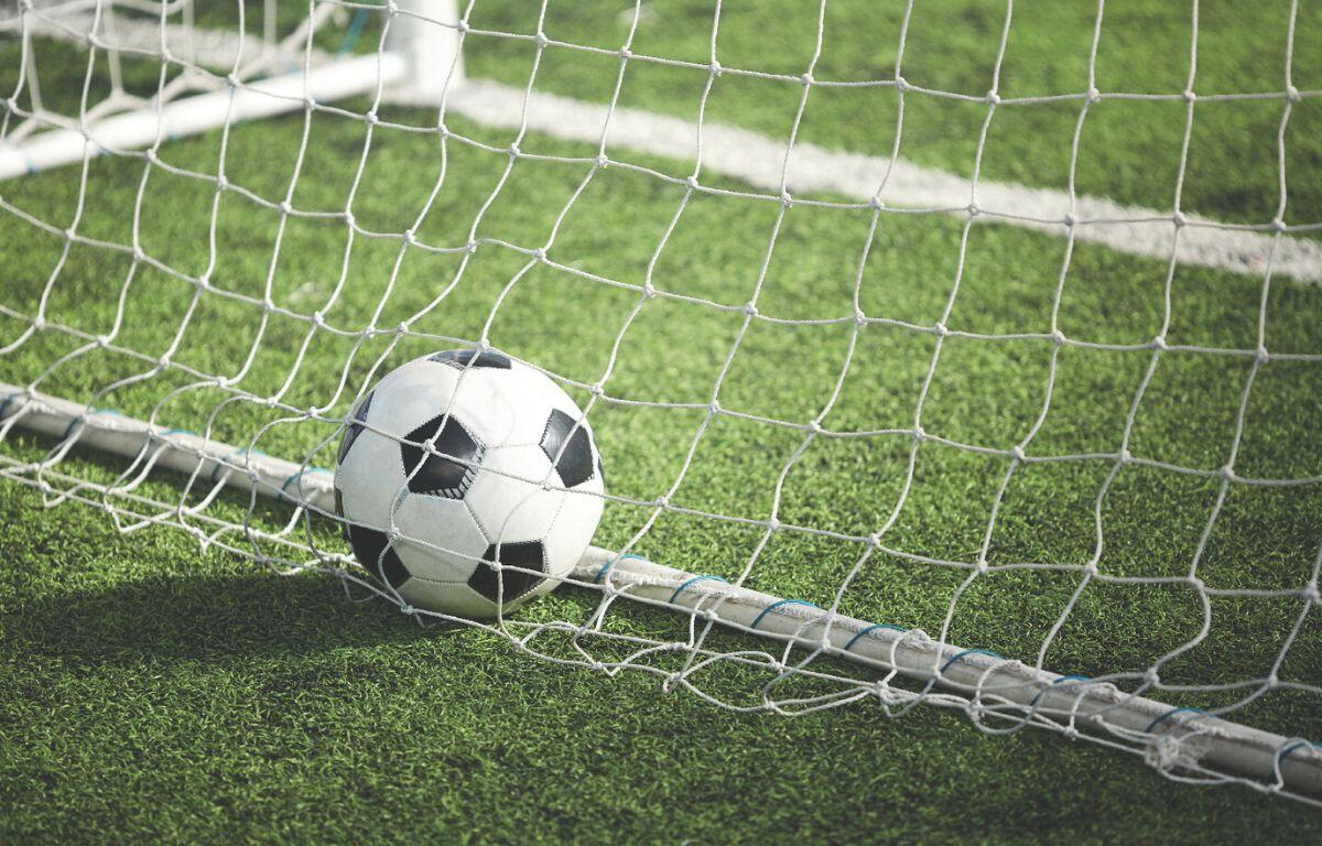 Soccer ball in the net