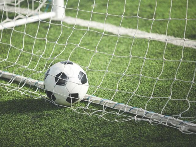 Soccer ball in the net