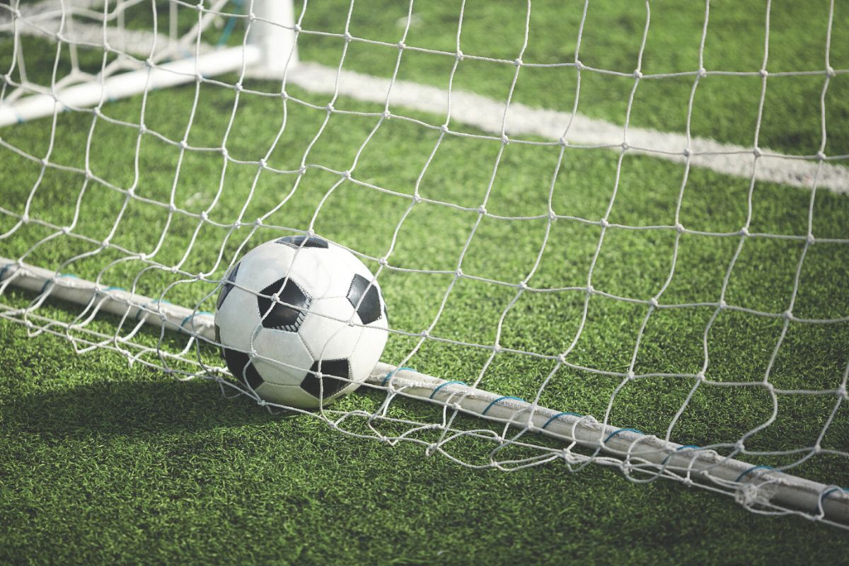 Soccer ball in the net