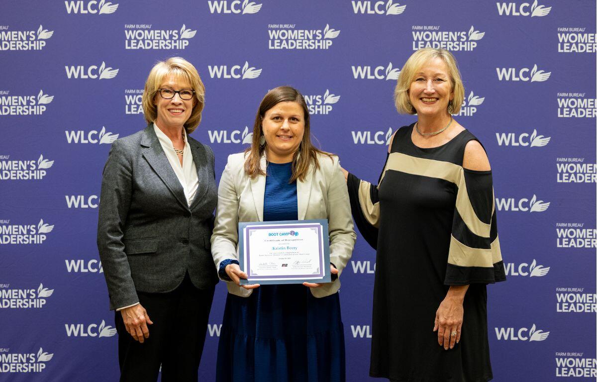 Isabella Chism, chair, AFB Women’s Leadership Committee; Kristin Beery, Virginia; Terri Moore, AFBF Vice President of Communications.
