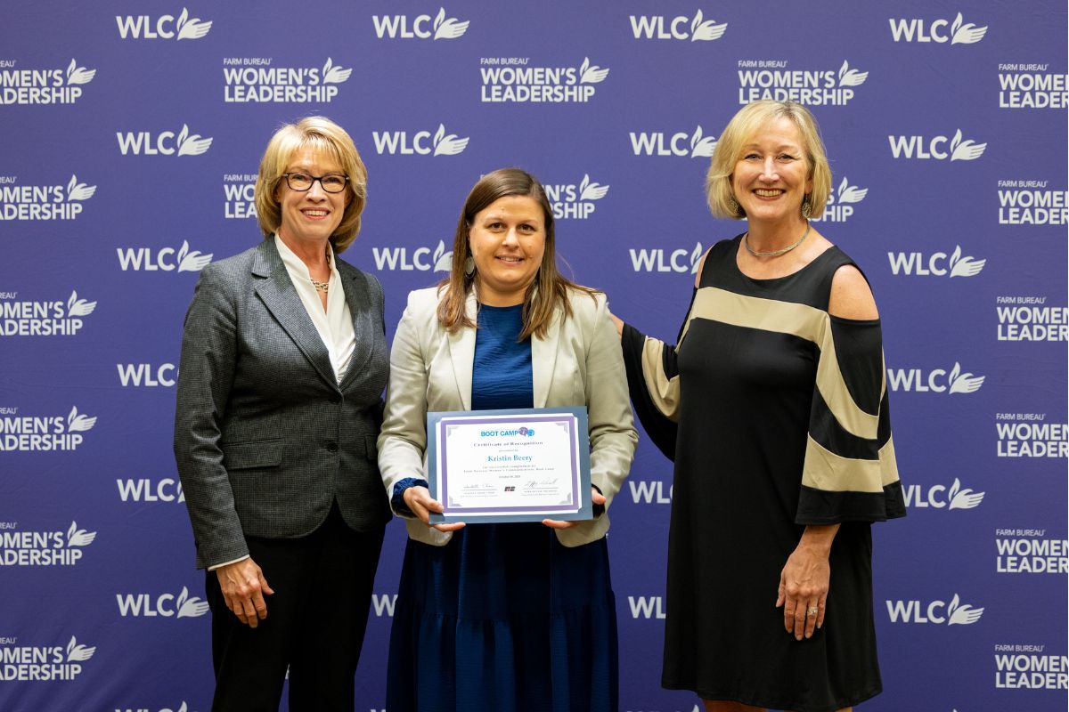 Isabella Chism, chair, AFB Women’s Leadership Committee; Kristin Beery, Virginia; Terri Moore, AFBF Vice President of Communications.