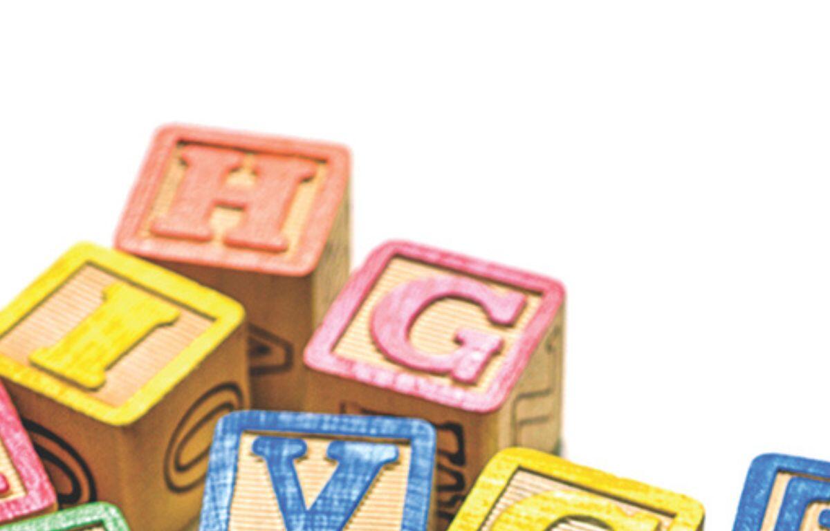 Building blocks with letters