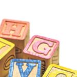 Building blocks with letters