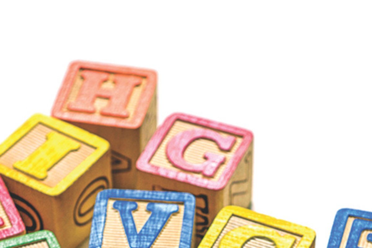 Building blocks with letters