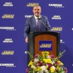 Billy Napier takes the stand at his first press conference at JMU.
