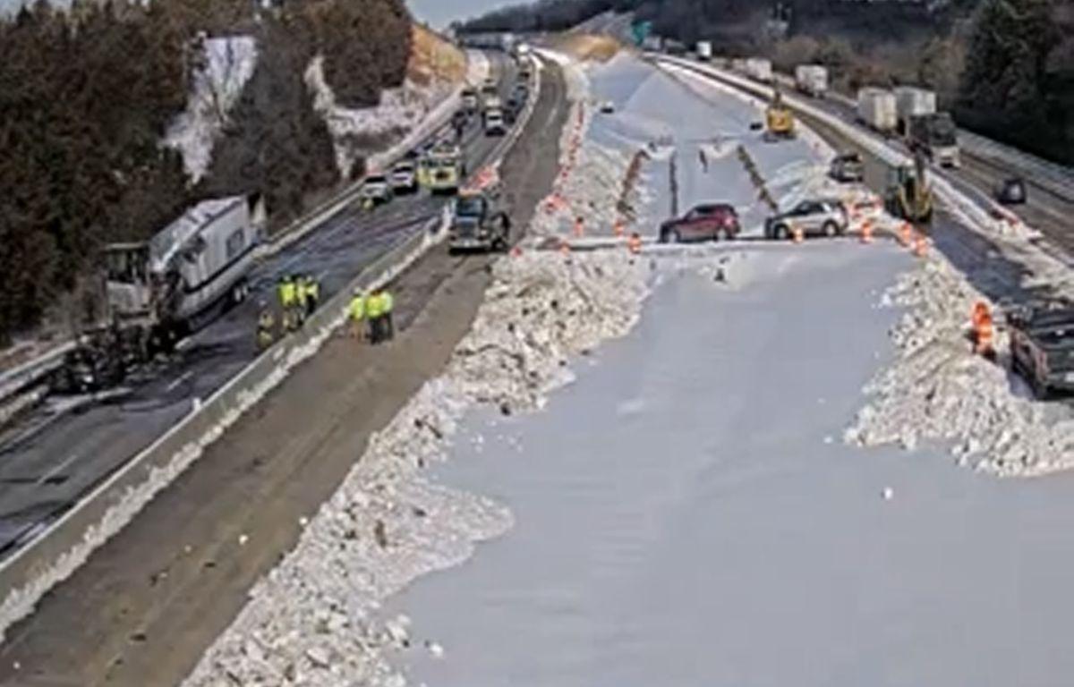 Photo of vehicle fire from VDOT camera