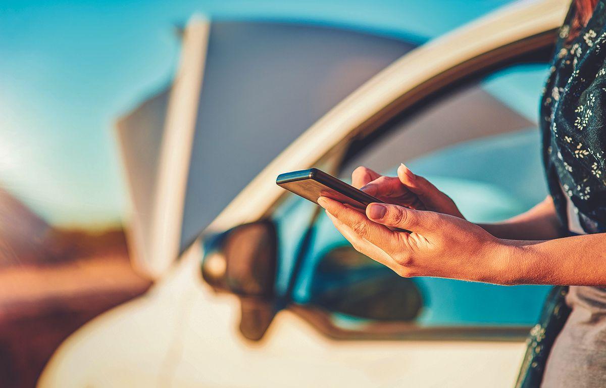 Person using a smartphone