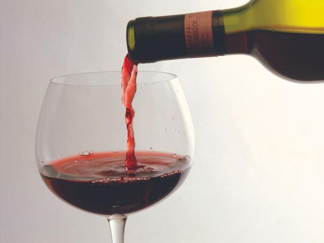 Pouring a glass of wine