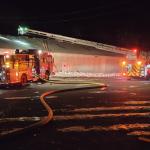 Crews battle a fire at a processing facility in Staunton.