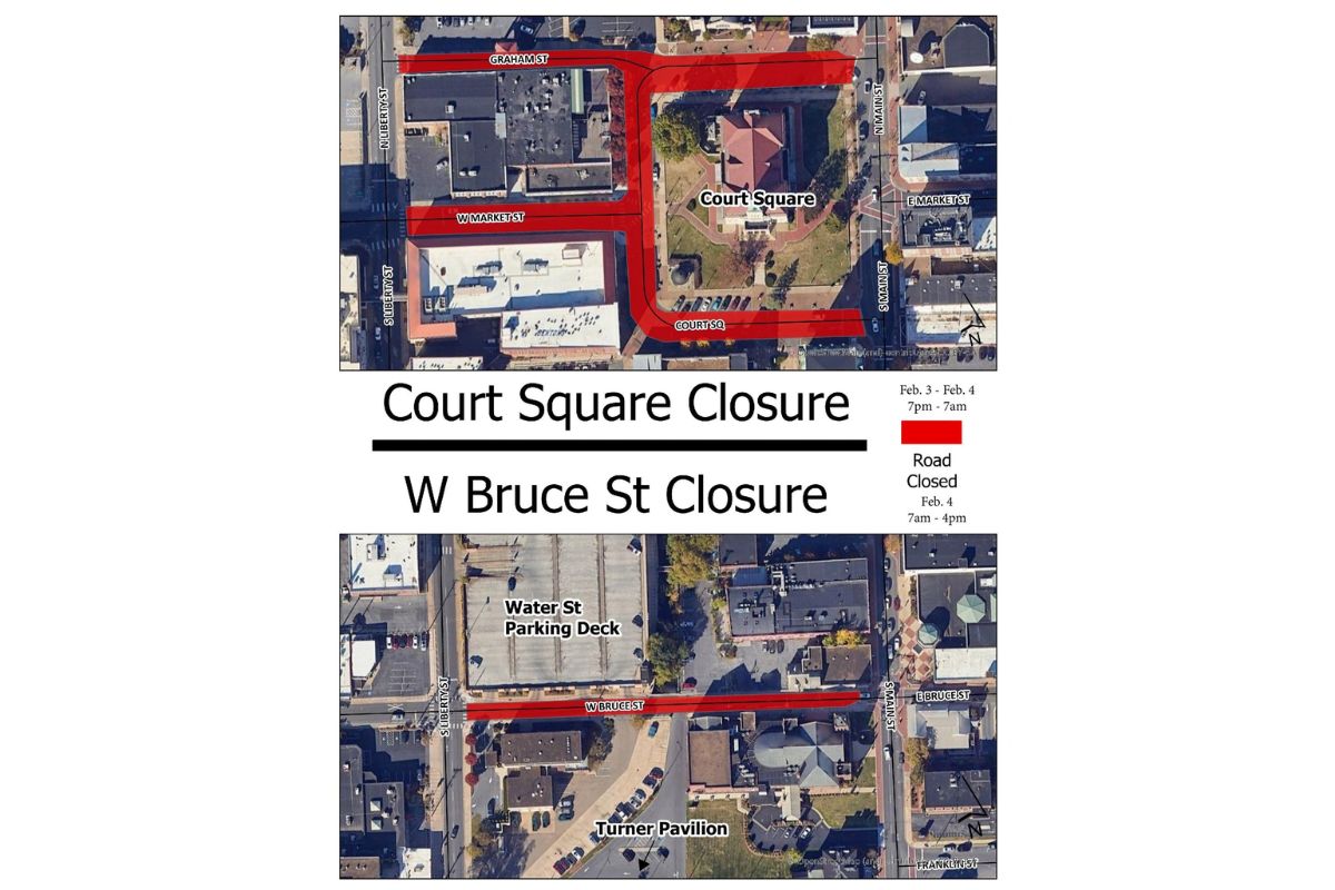 Map of downtown street closures