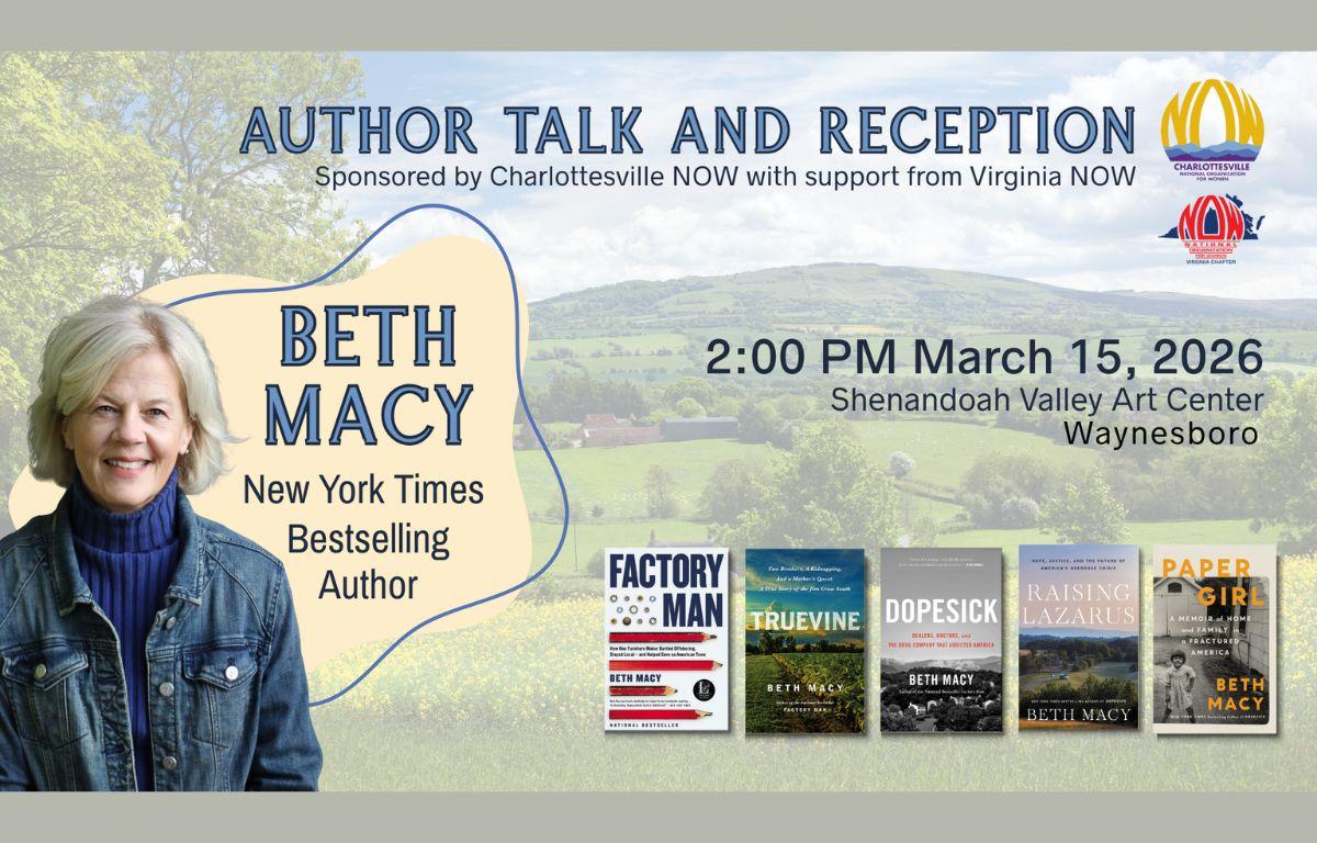 New York Times Bestselling Author Beth Macy to Speak in Waynesboro March 15