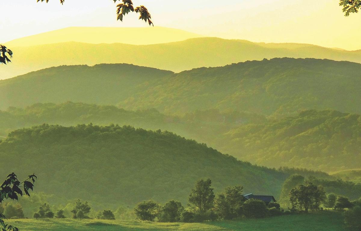 Mountains at sunrise.