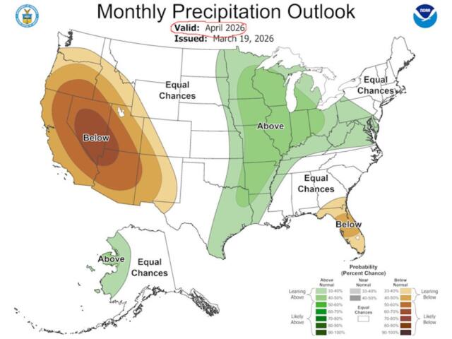 “The National Oceanic and Atmospheric Administration is calling for precipitation in our region to be above average in April.”