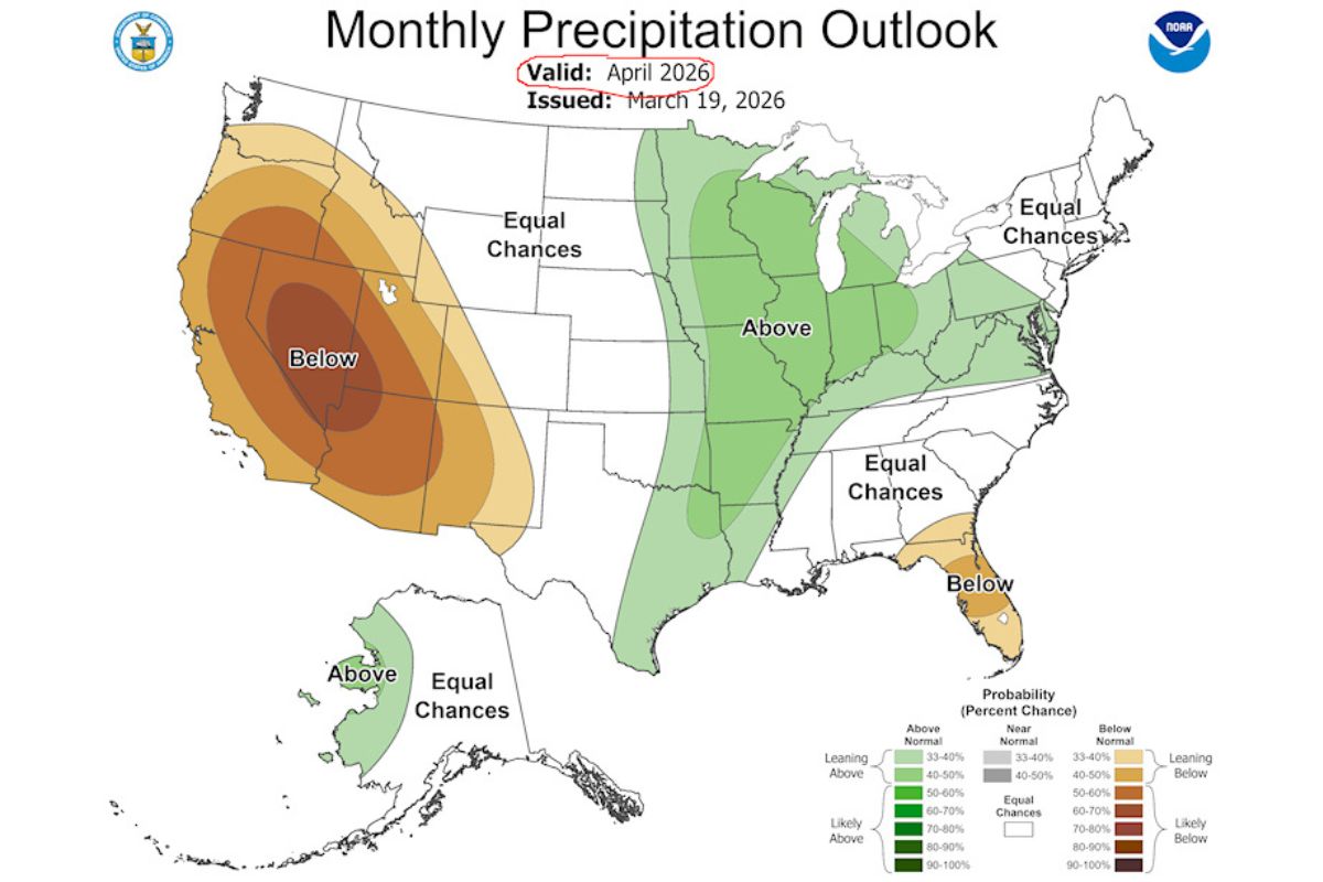 “The National Oceanic and Atmospheric Administration is calling for precipitation in our region to be above average in April.”