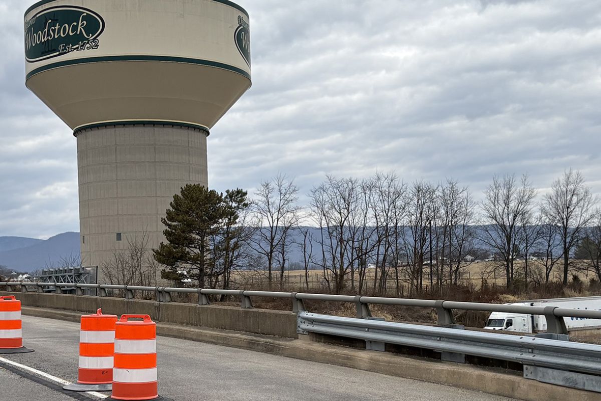 An overview from the bridge that goes over 81 in Woodstock.