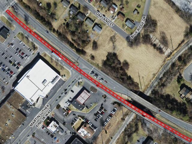 An overhead map of East Market Street