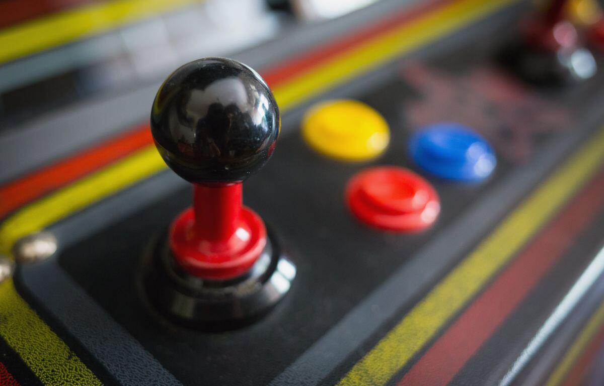 Joystick of a vintage arcade videogame