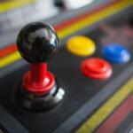 Joystick of a vintage arcade videogame