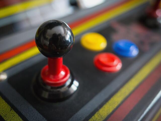 Joystick of a vintage arcade videogame