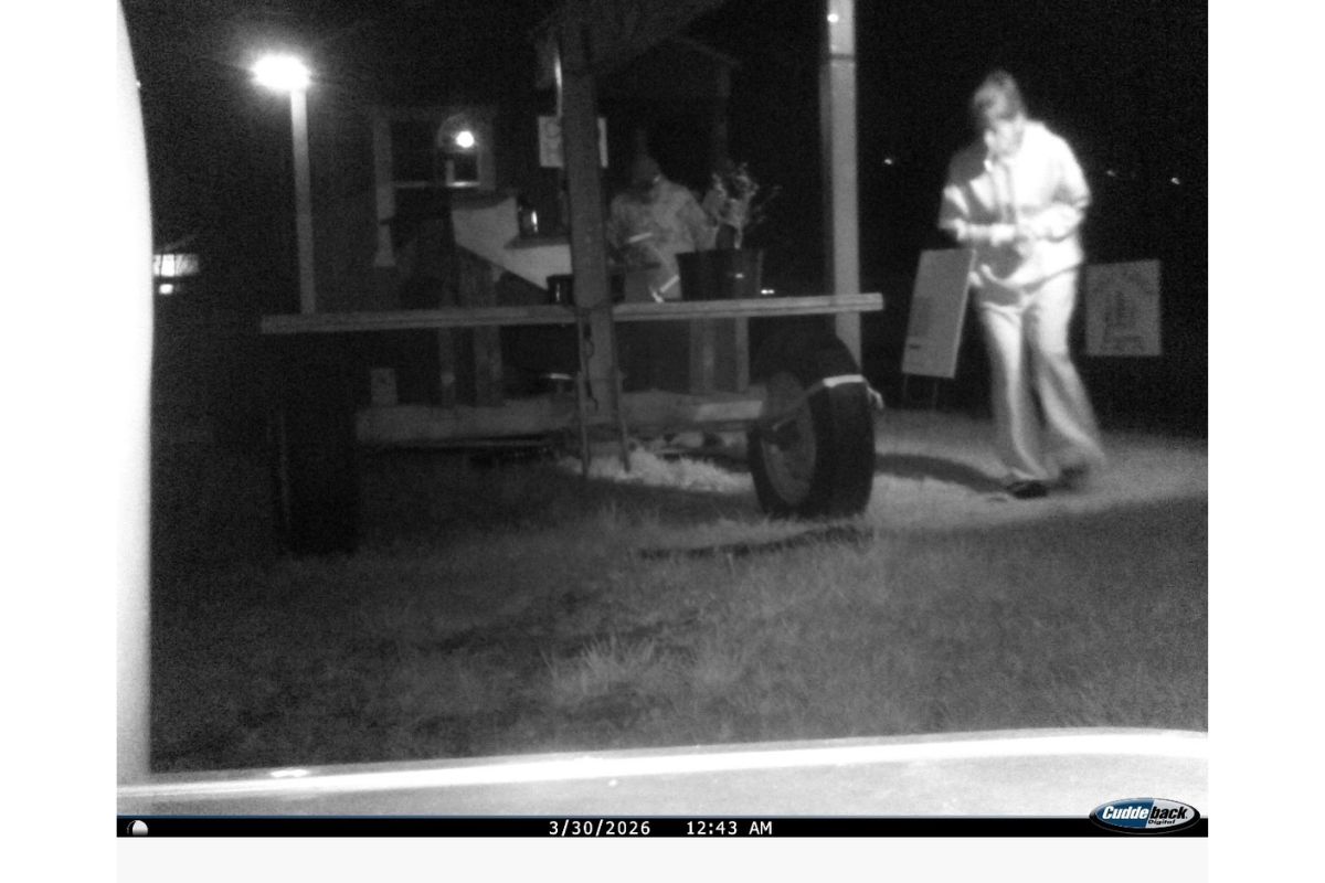 Two individuals reportedly stealing from a produce stand