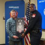 Detective J.C. Aderholz (left) and HPD Police Chief Joe Tucker (right)