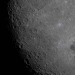 A view of the moon with the Carroll Crater.