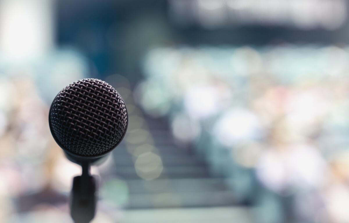 microphone at podium meeting