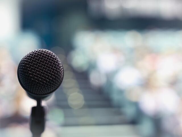 microphone at podium meeting