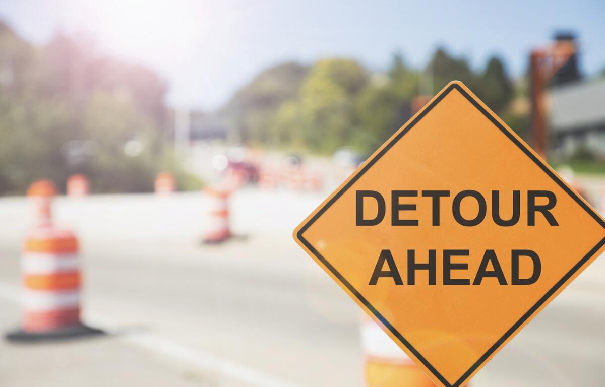 A detour sign