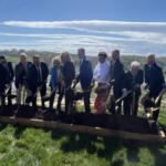 Officials dig the dirt at the official I-81 widening site in Harrisonburg.