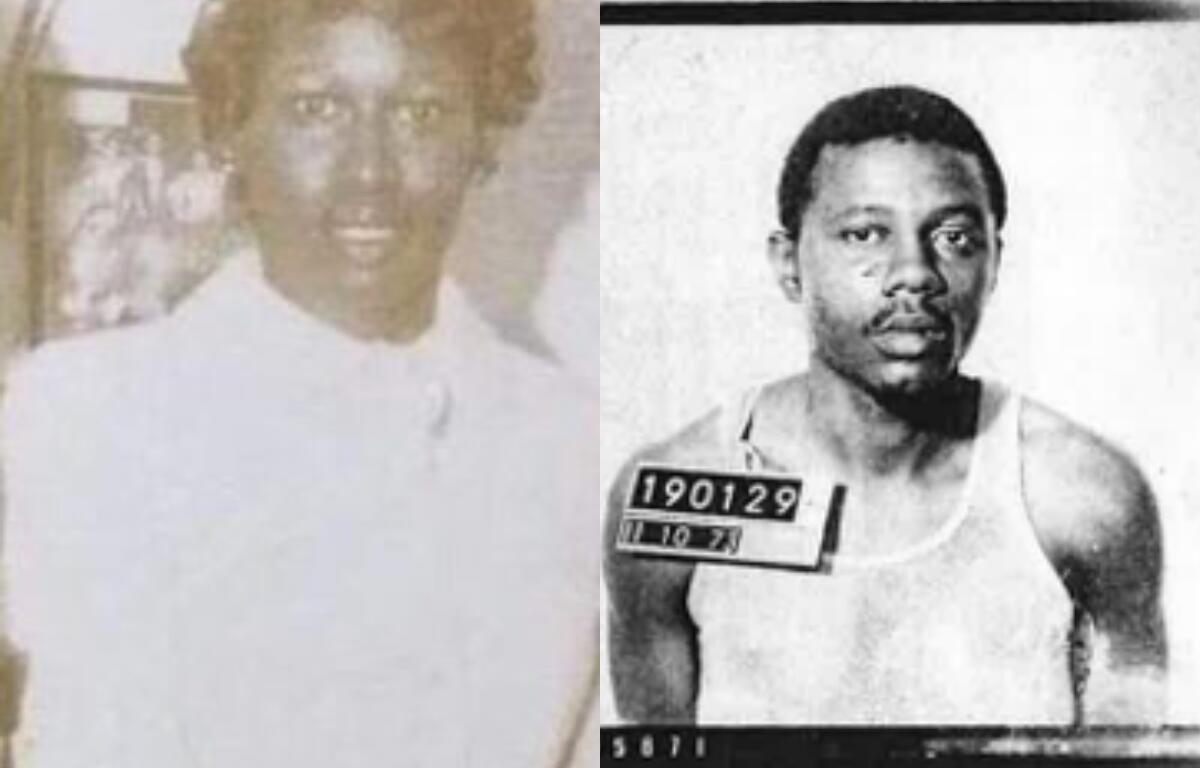 Headshot of Shirley L. Washington and mugshot of Clarence Washington.