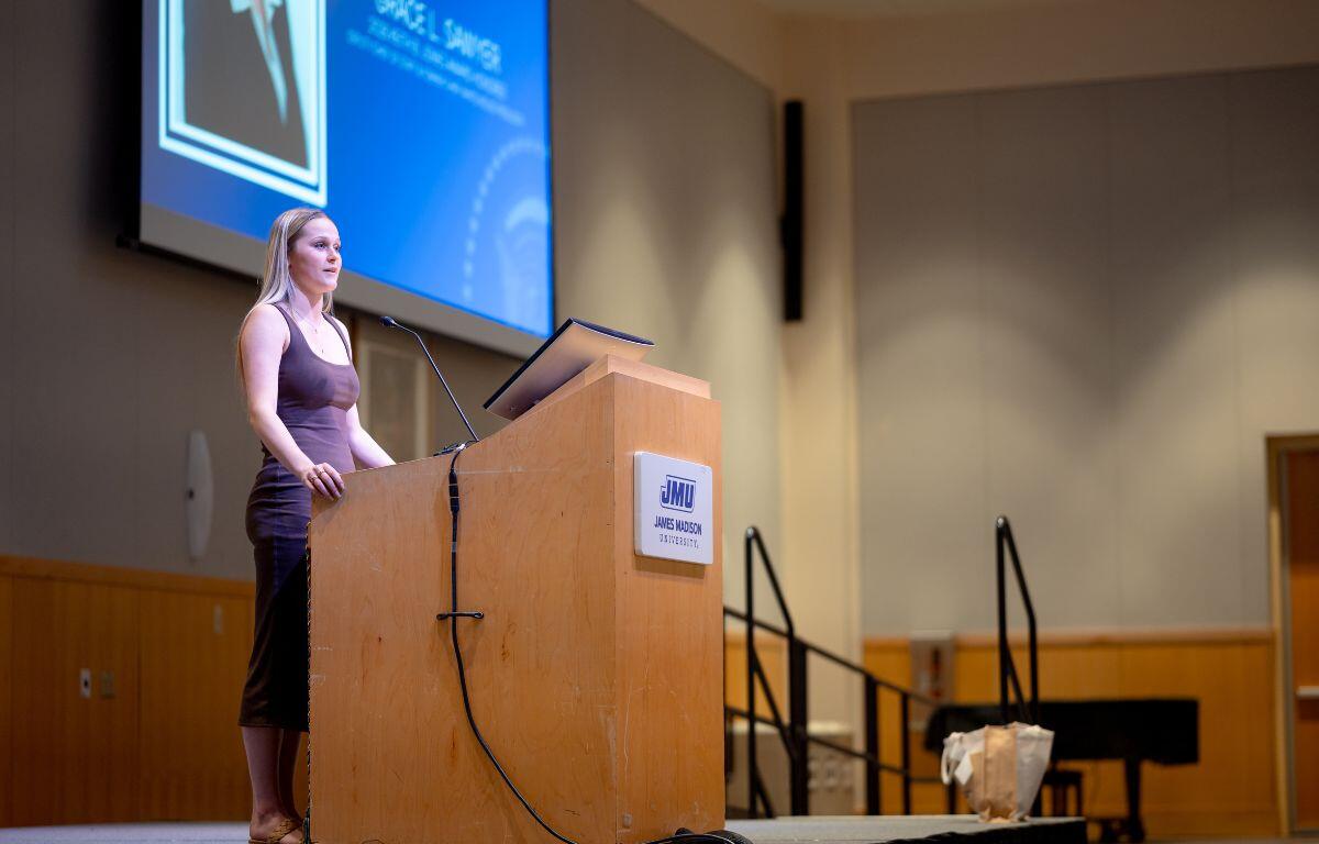 Grace Sawyer receiving Keith B. Jones Award