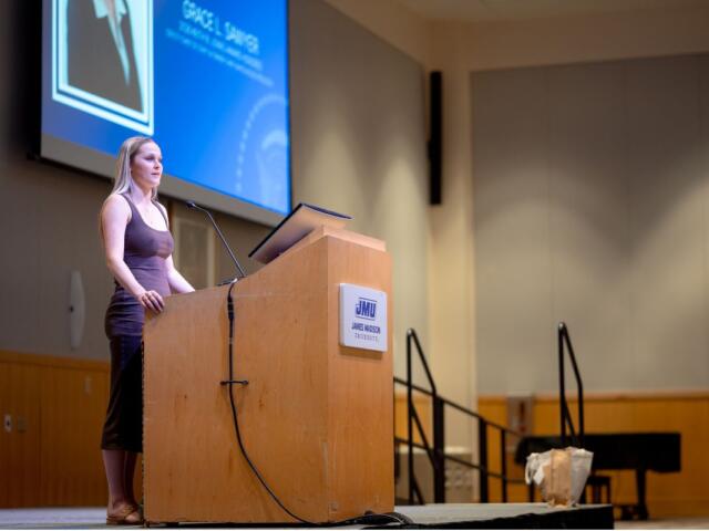 Grace Sawyer receiving Keith B. Jones Award