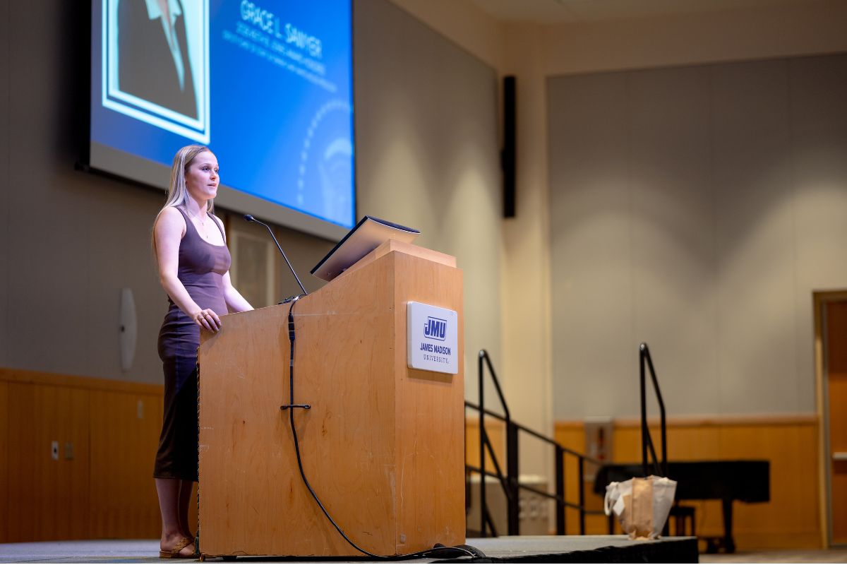 Grace Sawyer receiving Keith B. Jones Award