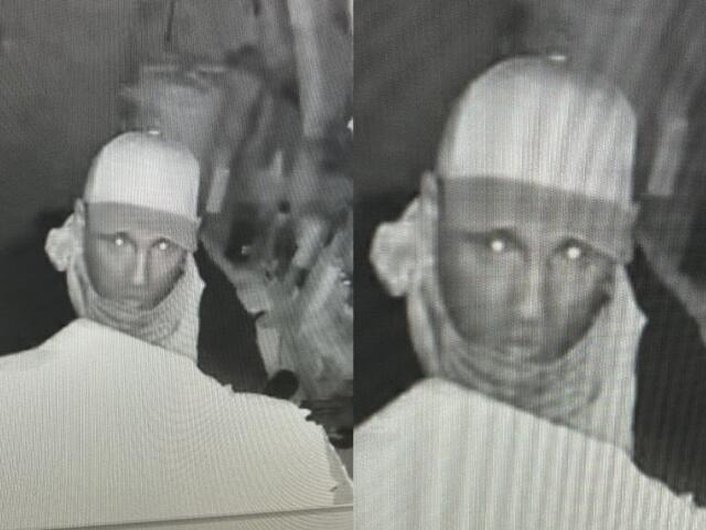 Two photos of a suspect in Augusta County breaking and entering