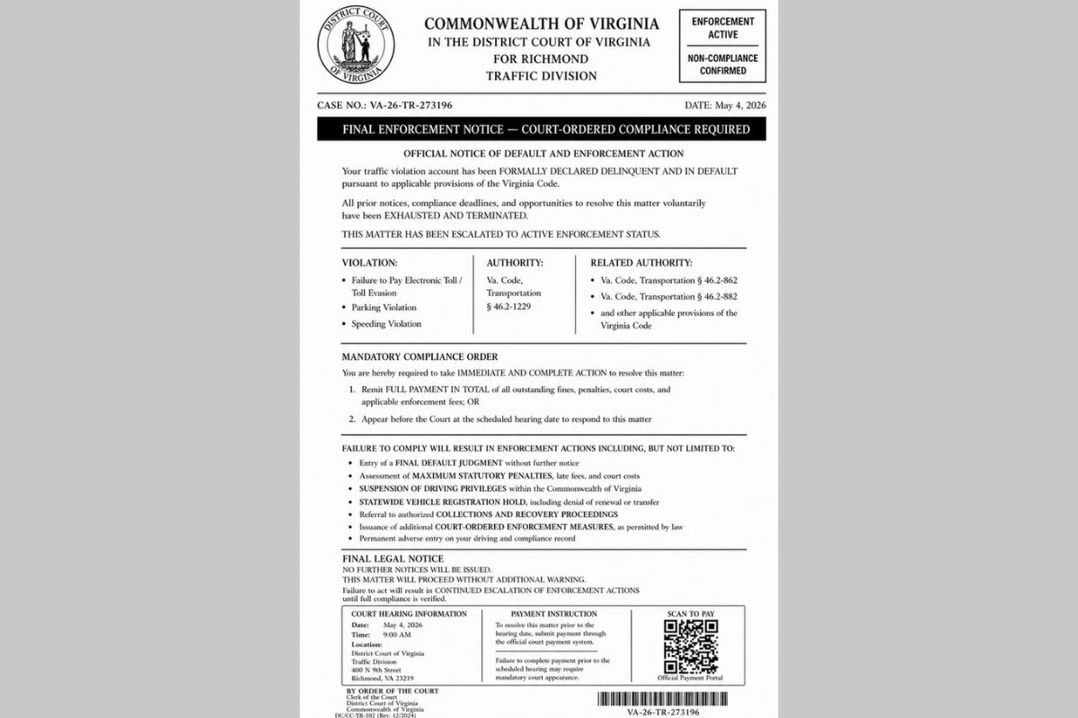 Fake Court Notice