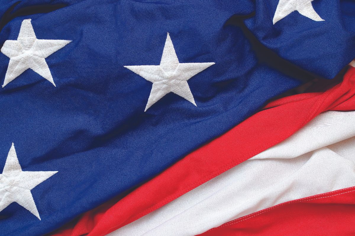 Close up of the flag of the United States