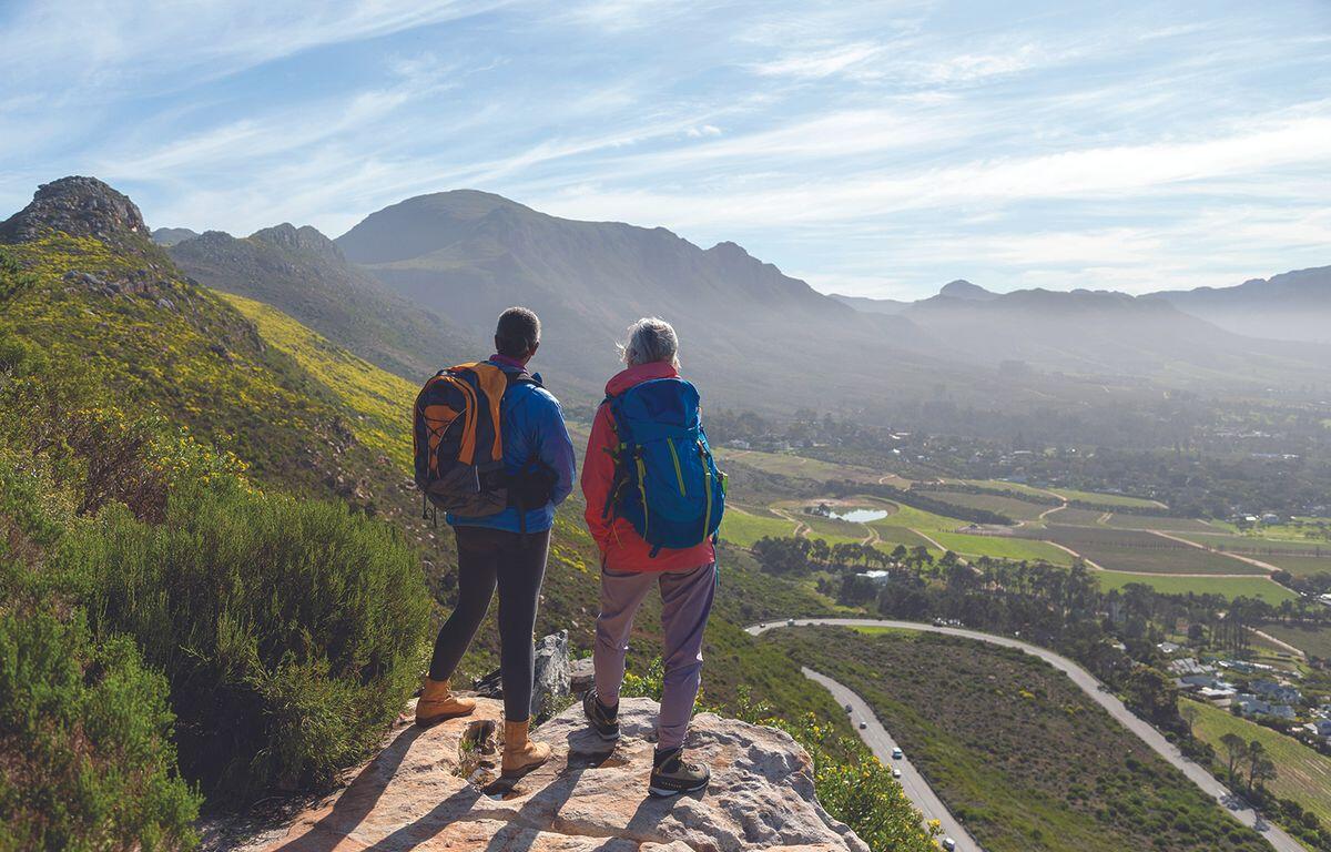 Two people hiking