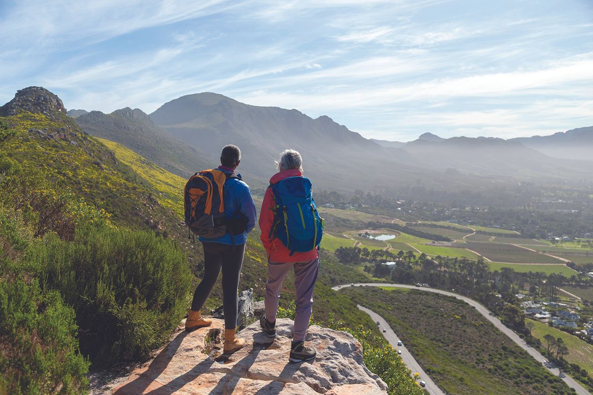 Two people hiking