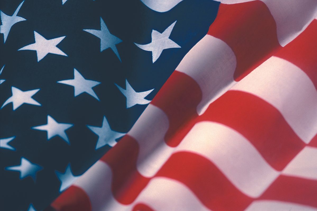 Close up of American flag