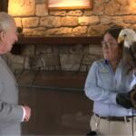 Buddy the bald eagle with King Charles.