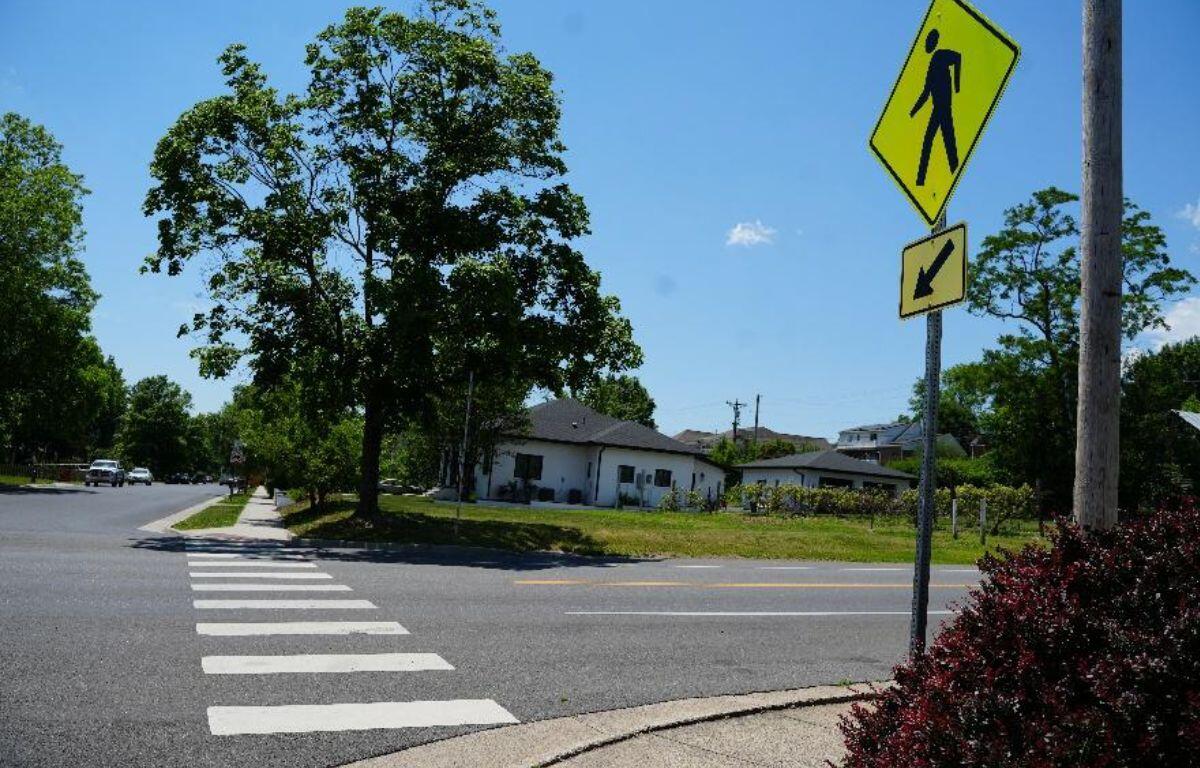 The crosswalk at Mount Clinton Pike and College Avenue.