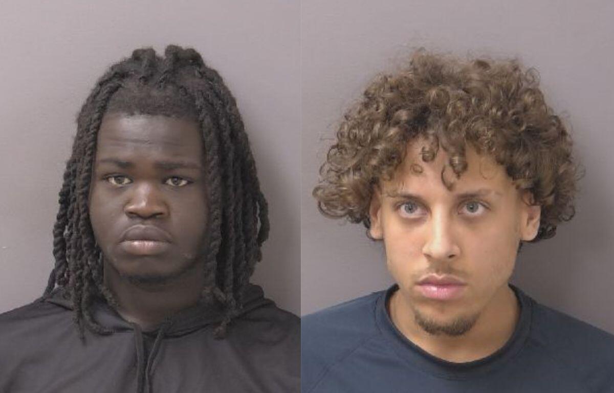 (From left) Crespo Ghawaga John Alhajana and Jayden LeQuinn Robinson. A third suspect, a 17-year-old juvenile, is not pictured.