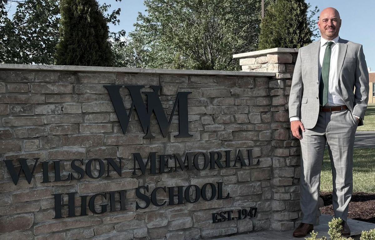 Matthew Hopewell outside of Wilson Memorial High School